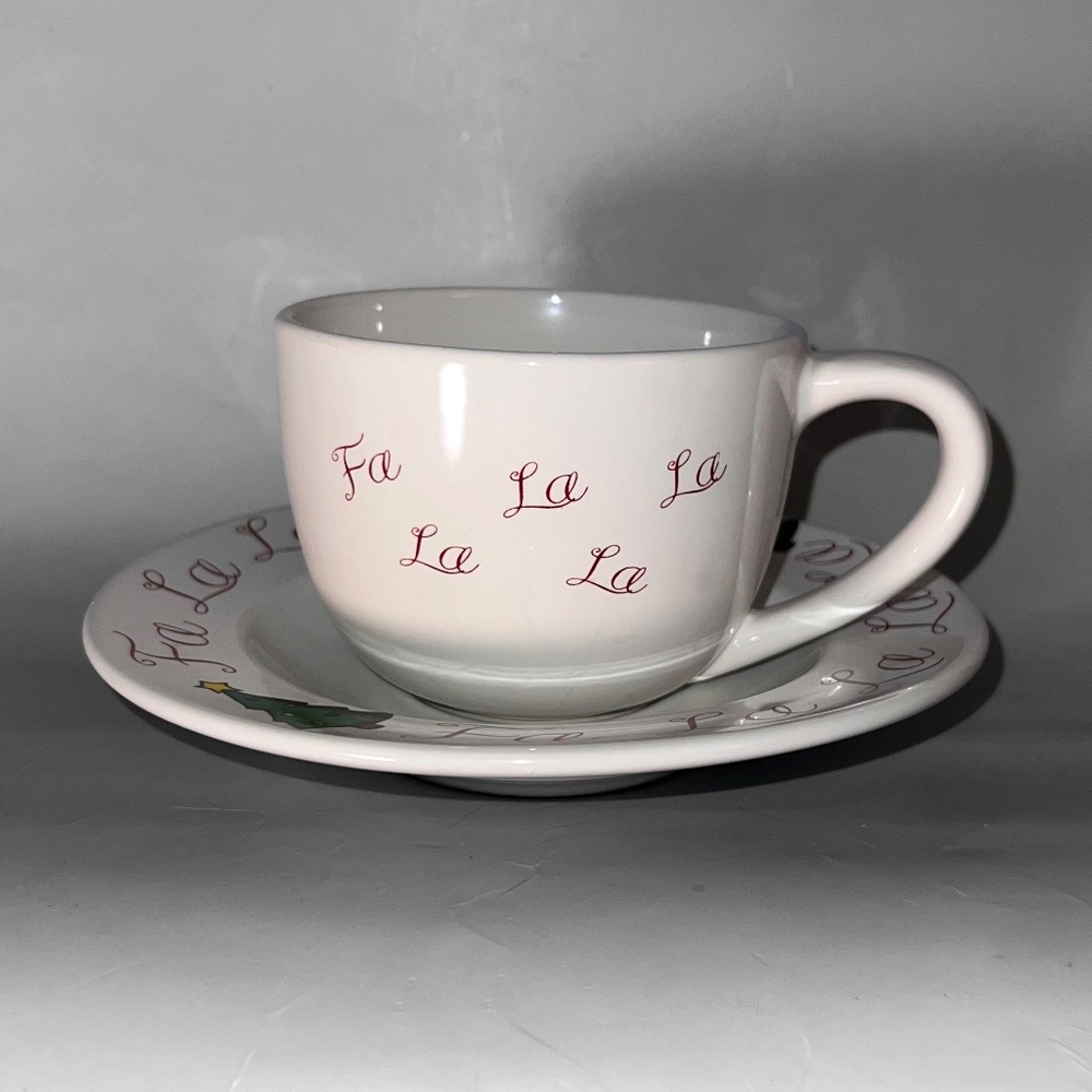 Oversized Christmas Cup & Saucer